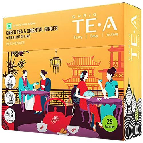Sprig Tea TE.A Green Tea - Oriental Ginger With Lime, 17.5 g (25 Sachets x 0.7 g each)-1.webp
